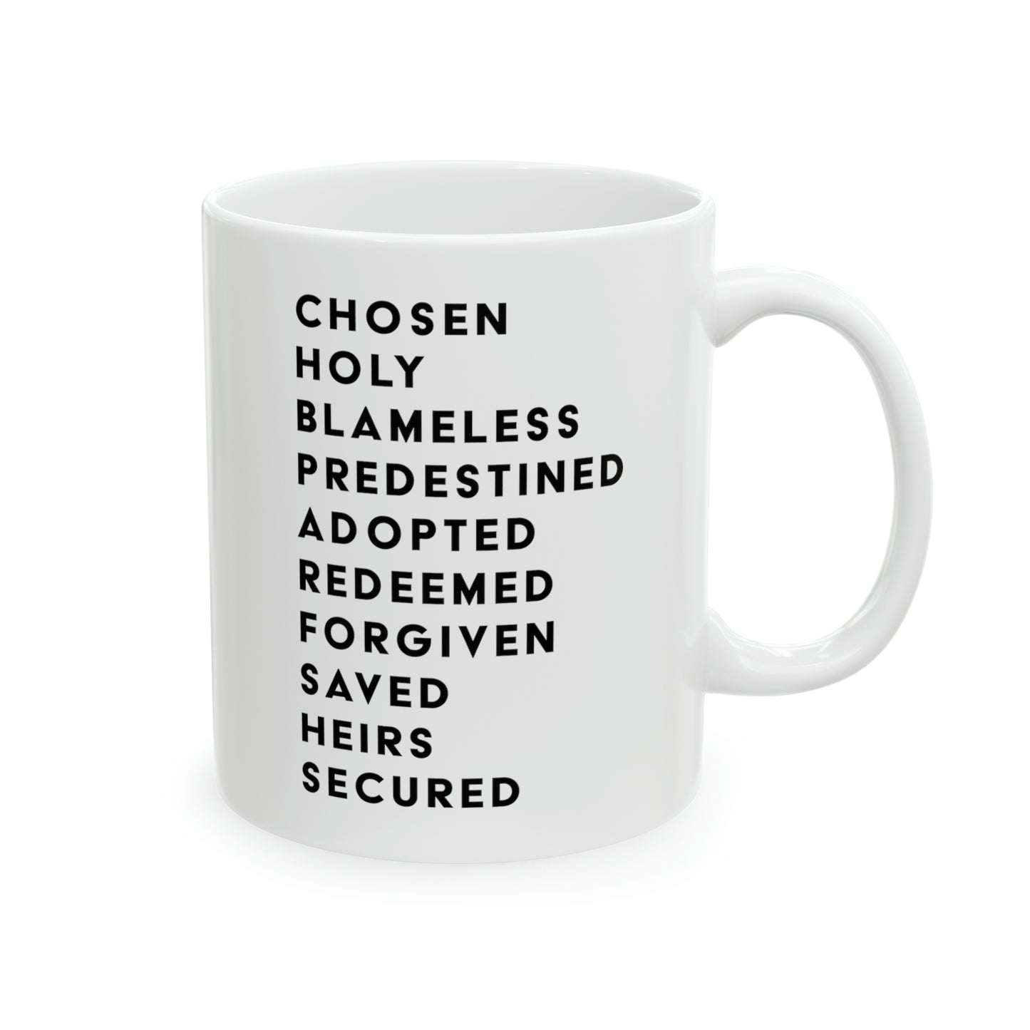 "Because of Jesus" Ceramic Mug, 11oz